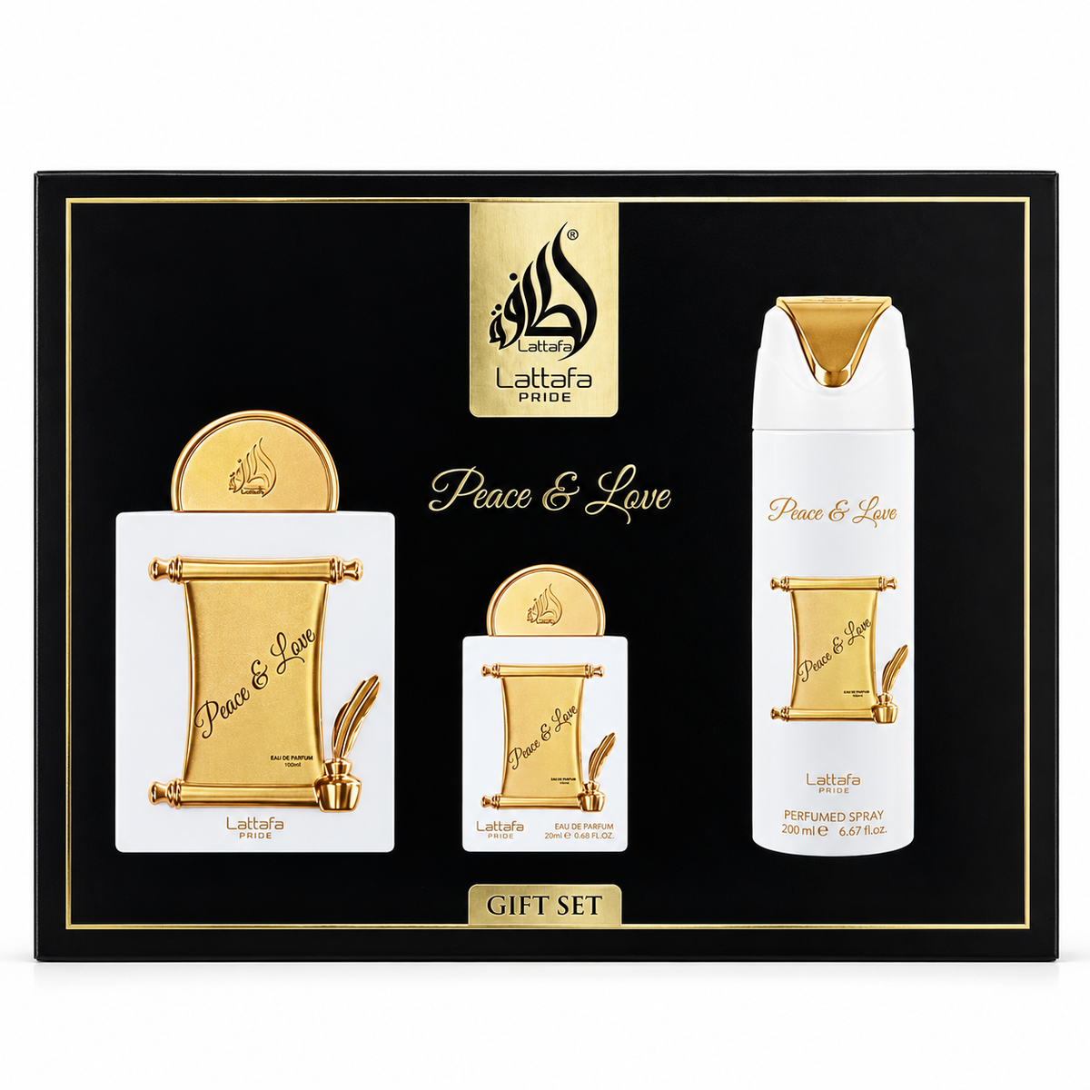 Lattafa Pride Peace & Love 3-Piece Gift Set